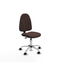 Algarra CP similpiel marrón oscuro  base cromada ruedas nailon 50mm