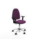 Algarra CP similpiel morado brazos 1D base cromada ruedas nailon 50mm