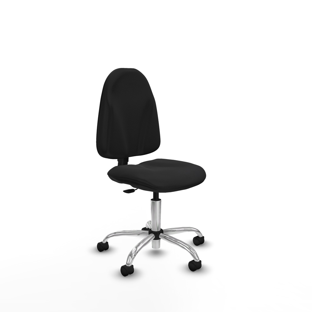 Algarra CP similpiel negro  base cromada ruedas nailon 50mm