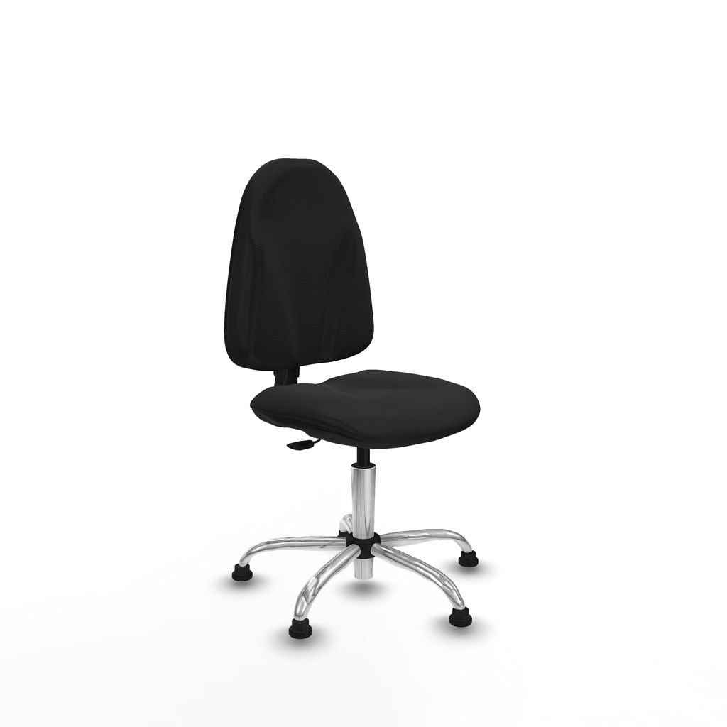 Algarra CP similpiel negro  base cromada topes