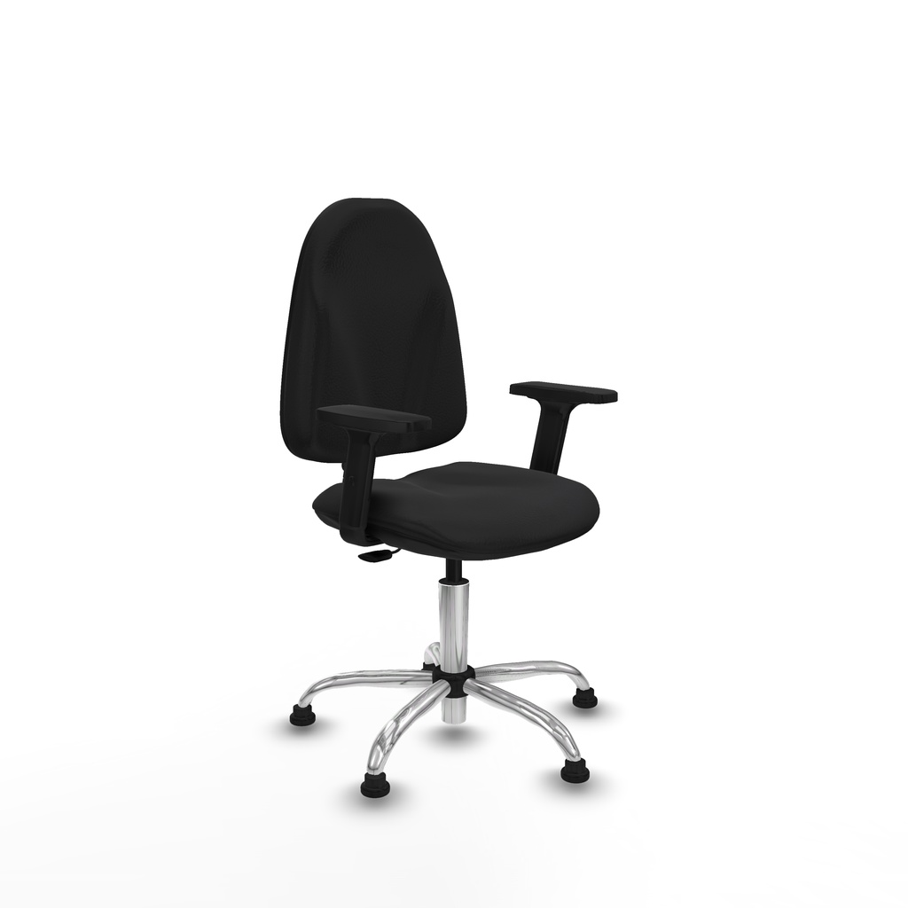 Algarra CP similpiel negro brazos 2D base cromada topes
