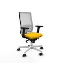 Horna sincro malla blanca bali amarillo brazos 2D base blanca  ruedas 65mm nailon
