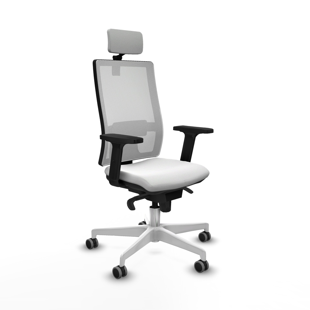 Horna sincro malla blanca bali blanco brazos 2D base blanca cabecero 2D ruedas 65mm engomadas