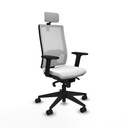 Horna sincro malla blanca bali blanco brazos 2D base piramidal cabecero 2D ruedas 65mm nailon