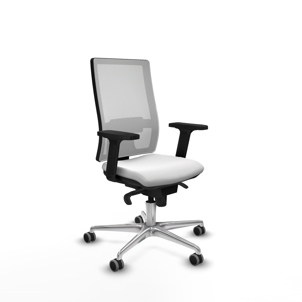 Horna sincro malla blanca bali blanco brazos 2D base aluminio  ruedas 65mm engomadas