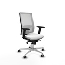 Horna sincro malla blanca bali blanco brazos 2D base aluminio  ruedas 65mm engomadas