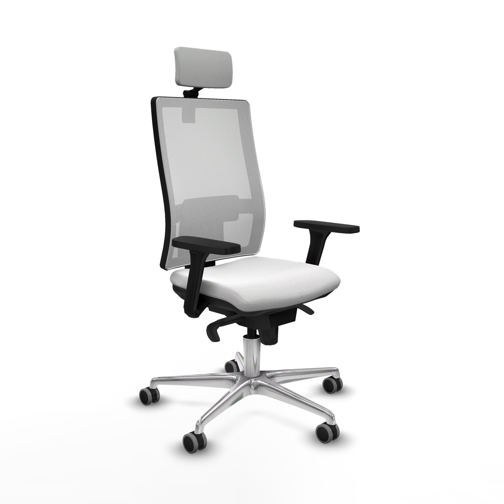 Horna sincro malla blanca bali blanco brazos 3D base aluminio cabecero 2D ruedas 65mm engomadas