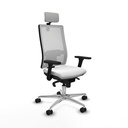 Horna sincro malla blanca bali blanco brazos 3D base aluminio cabecero 2D ruedas 65mm nailon