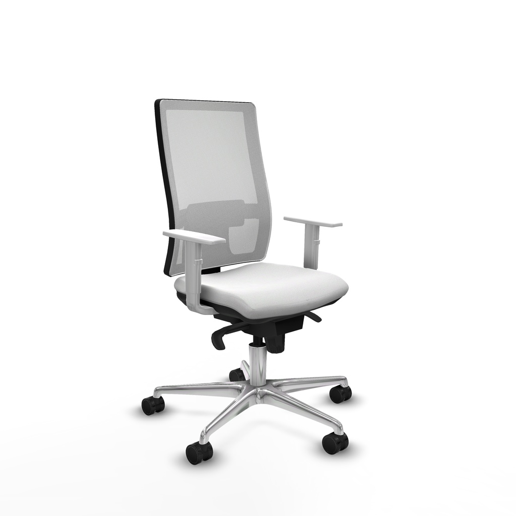 Horna sincro malla blanca bali blanco brazos blancos base aluminio  ruedas 65mm nailon