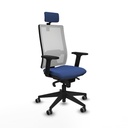 Horna sincro malla blanca bali azul marino brazos 2D base piramidal cabecero 2D ruedas 65mm engomadas