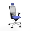 Horna sincro malla blanca bali azul claro brazos 2D base blanca cabecero 2D ruedas 65mm engomadas