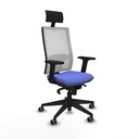 Horna sincro malla blanca bali azul claro brazos 2D base piramidal cabecero fijo ruedas 65mm engomadas