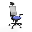 Horna sincro malla blanca bali azul claro brazos 3D base piramidal cabecero fijo ruedas 65mm engomadas