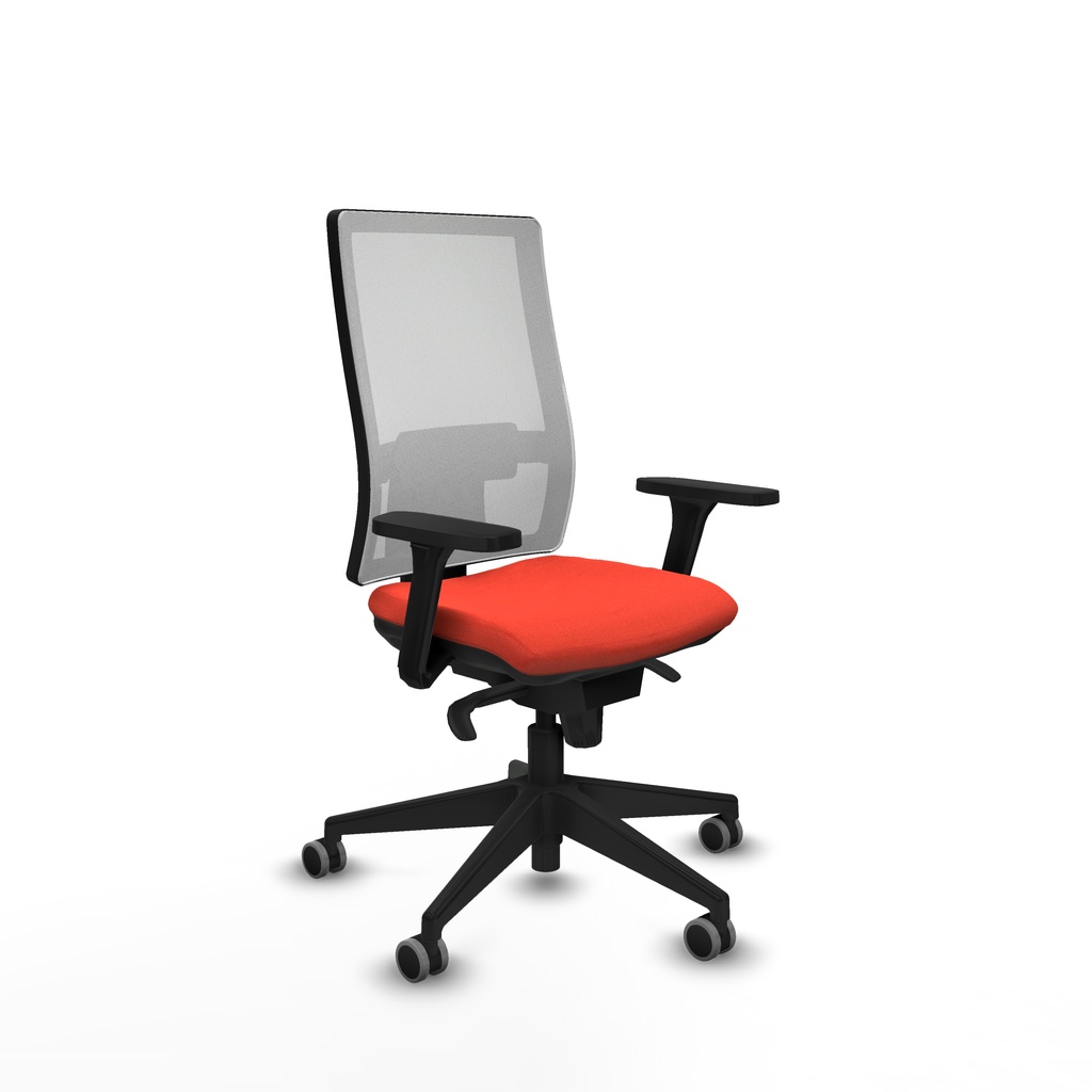 Horna sincro malla blanca bali naranja oscuro brazos 3D base piramidal  ruedas 65mm engomadas