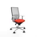 Horna sincro malla blanca bali naranja oscuro brazos blancos base aluminio  ruedas 65mm engomadas