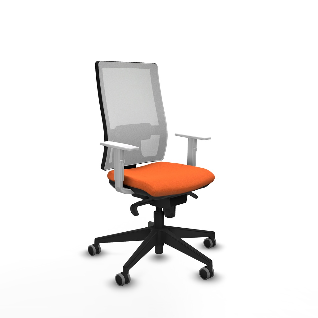 Horna sincro malla blanca bali naranja brazos blancos base piramidal  ruedas 65mm engomadas