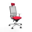 Horna sincro malla blanca bali rojo brazos blancos base aluminio cabecero 2D ruedas 65mm engomadas