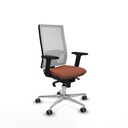 Horna sincro malla blanca bali marrón brazos 2D base aluminio  ruedas 65mm engomadas