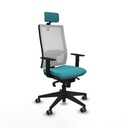 Horna sincro malla blanca bali turquesa brazos 1D base piramidal cabecero 2D ruedas 65mm engomadas