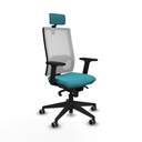 Horna sincro malla blanca bali turquesa brazos 2D base piramidal cabecero 2D ruedas 65mm engomadas