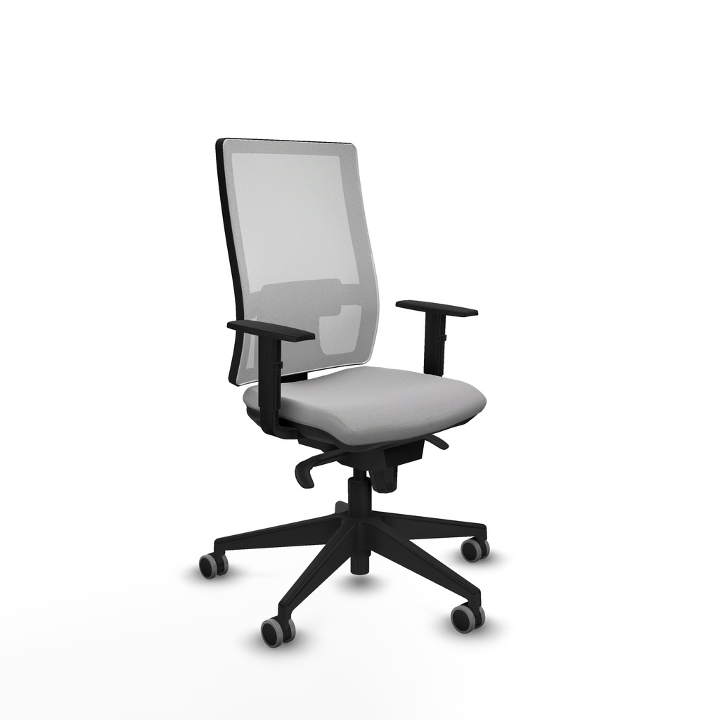 Horna sincro malla blanca bali gris claro brazos 1D base piramidal  ruedas 65mm engomadas