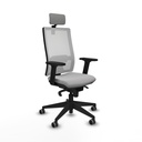 Horna sincro malla blanca bali gris claro brazos 2D base piramidal cabecero 2D ruedas 65mm engomadas