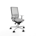 Horna sincro malla blanca bali gris claro brazos blancos base blanca  ruedas 65mm nailon