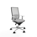 Horna sincro malla blanca bali gris claro brazos blancos base aluminio  ruedas 65mm nailon