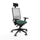 Horna sincro malla blanca bali verde botella brazos 3D base piramidal cabecero fijo ruedas 65mm engomadas