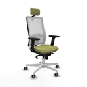 Horna sincro malla blanca bali verde oliva brazos 2D base blanca cabecero 2D ruedas 65mm engomadas