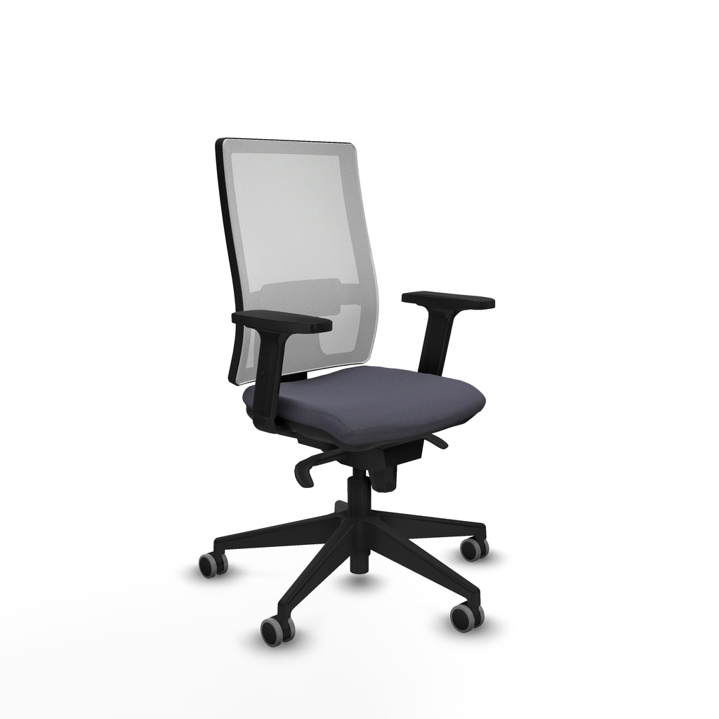 Horna sincro malla blanca bali gris oscuro brazos 2D base piramidal  ruedas 65mm engomadas
