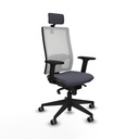 Horna sincro malla blanca bali gris oscuro brazos 2D base piramidal cabecero 2D ruedas 65mm engomadas