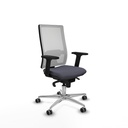 Horna sincro malla blanca bali gris oscuro brazos 2D base aluminio  ruedas 65mm engomadas