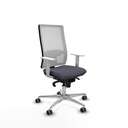 Horna sincro malla blanca bali gris oscuro brazos blancos base aluminio  ruedas 65mm engomadas