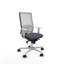 Horna sincro malla blanca bali gris oscuro brazos blancos base aluminio  ruedas 65mm nailon