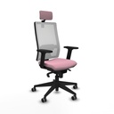 Horna sincro malla blanca bali rosa brazos 2D base piramidal cabecero 2D ruedas 65mm engomadas
