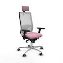 Horna sincro malla blanca bali rosa brazos 3D base aluminio cabecero 2D ruedas 65mm engomadas