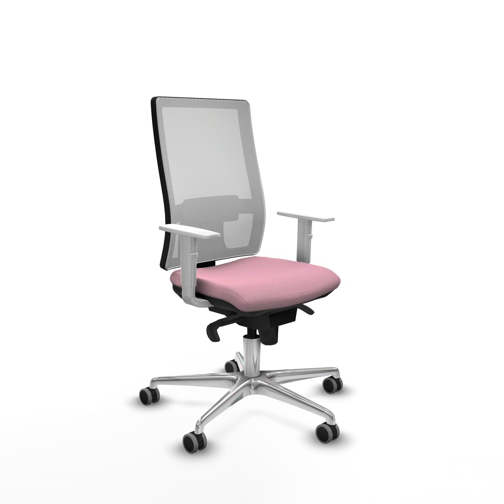 Horna sincro malla blanca bali rosa brazos blancos base aluminio  ruedas 65mm engomadas