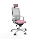 Horna sincro malla blanca bali rosa brazos blancos base aluminio cabecero 2D ruedas 65mm engomadas