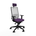 Horna sincro malla blanca bali morado brazos 1D base piramidal cabecero 2D ruedas 65mm nailon