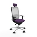 Horna sincro malla blanca bali morado brazos 1D base aluminio cabecero 2D ruedas 65mm nailon