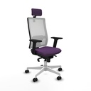 Horna sincro malla blanca bali morado brazos 2D base blanca cabecero 2D ruedas 65mm nailon