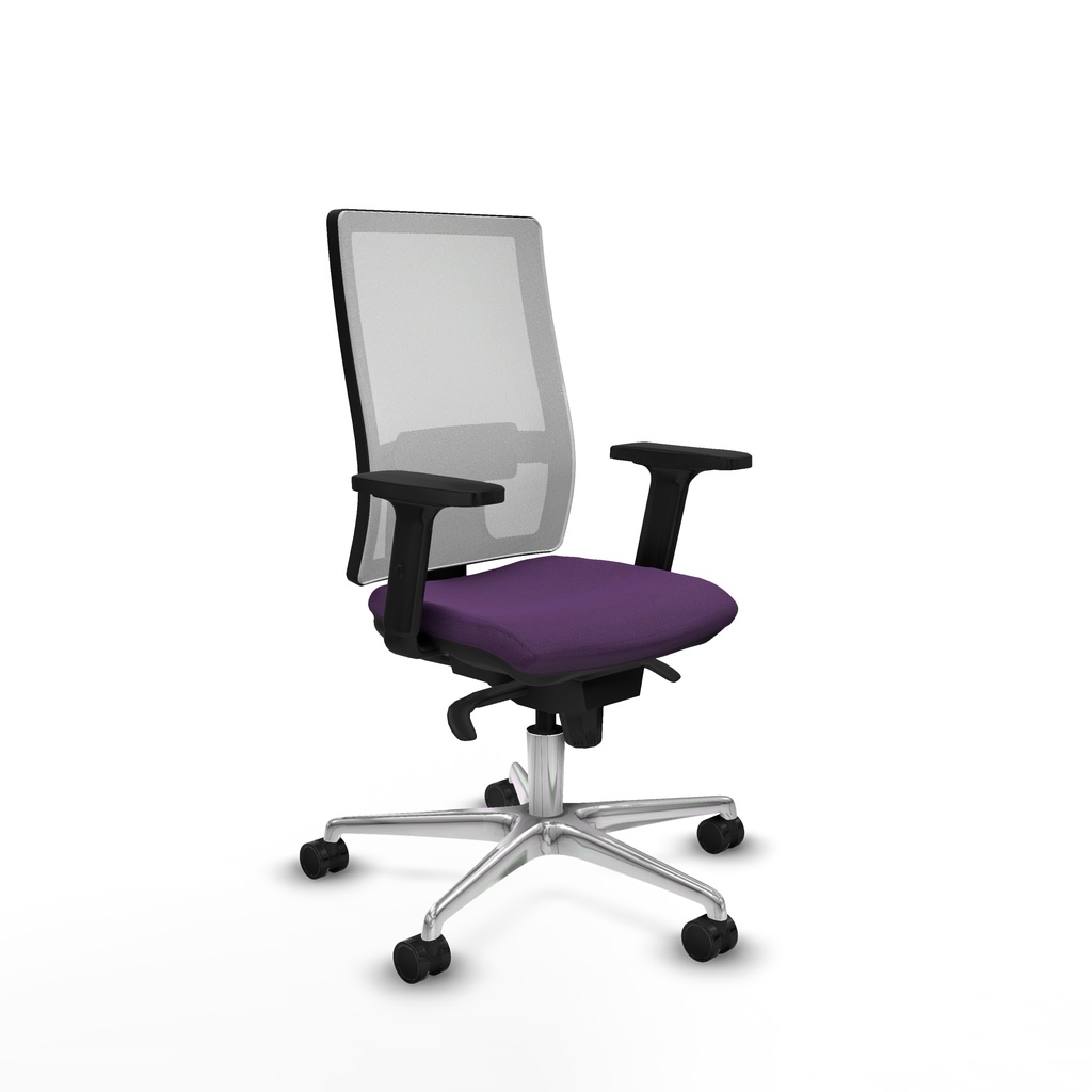 Horna sincro malla blanca bali morado brazos 2D base aluminio  ruedas 65mm nailon