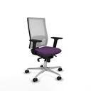 Horna sincro malla blanca bali morado brazos 2D base aluminio  ruedas 65mm nailon