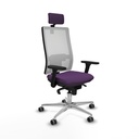 Horna sincro malla blanca bali morado brazos 3D base aluminio cabecero 2D ruedas 65mm engomadas