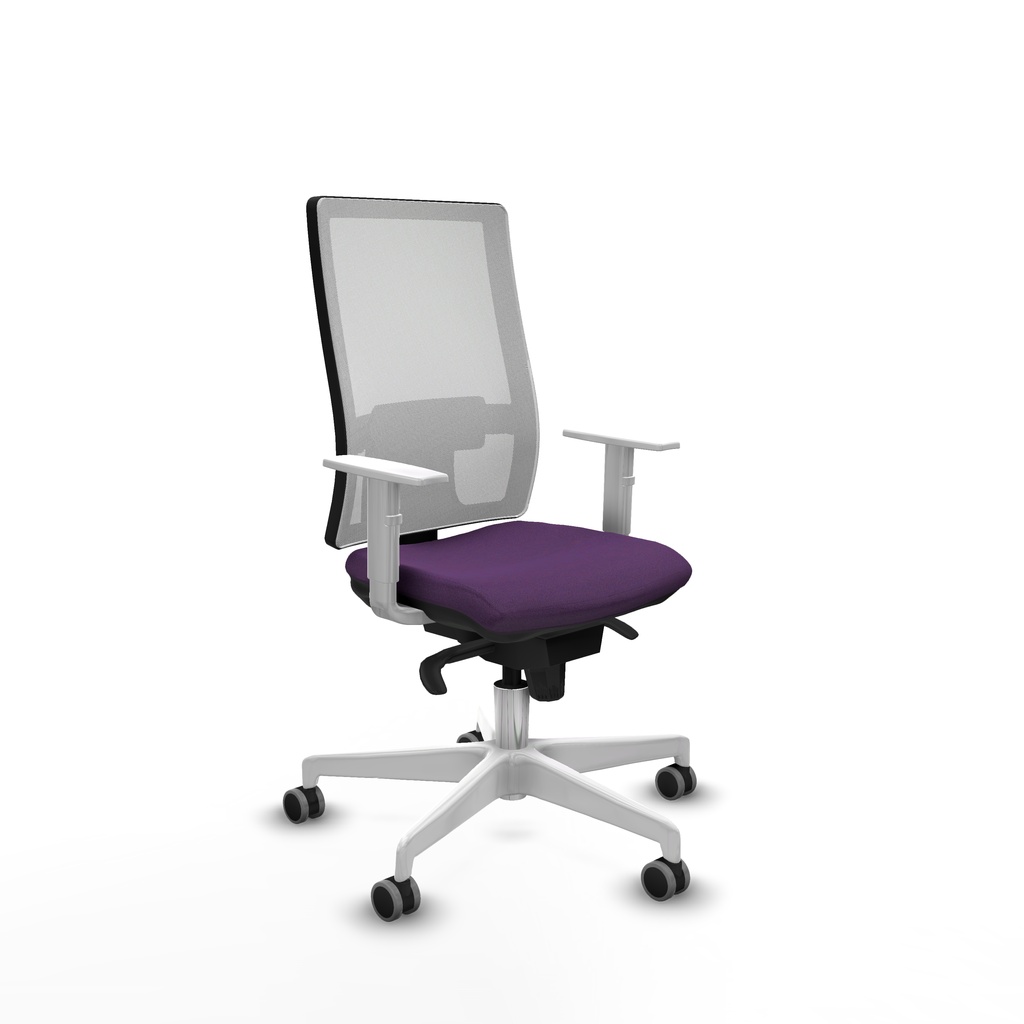 Horna sincro malla blanca bali morado brazos blancos base blanca  ruedas 65mm engomadas