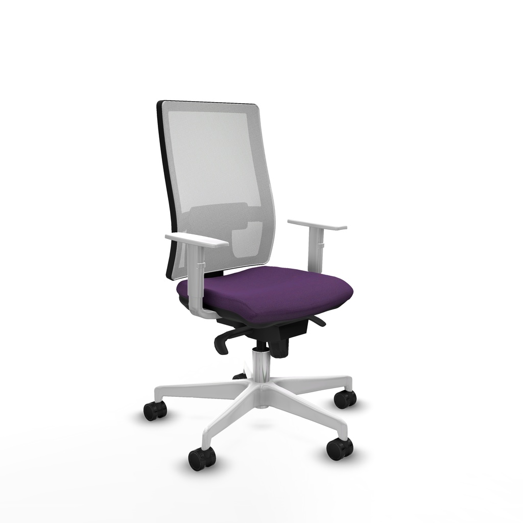 Horna sincro malla blanca bali morado brazos blancos base blanca  ruedas 65mm nailon