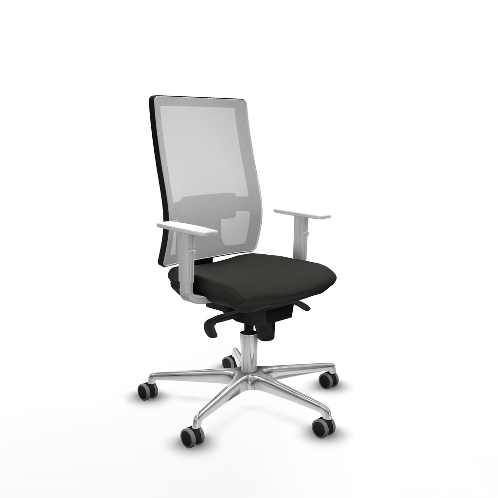 Horna sincro malla blanca bali negro brazos blancos base aluminio  ruedas 65mm engomadas