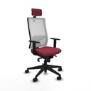 Horna sincro malla blanca bali granate brazos 1D base piramidal cabecero 2D ruedas 65mm nailon