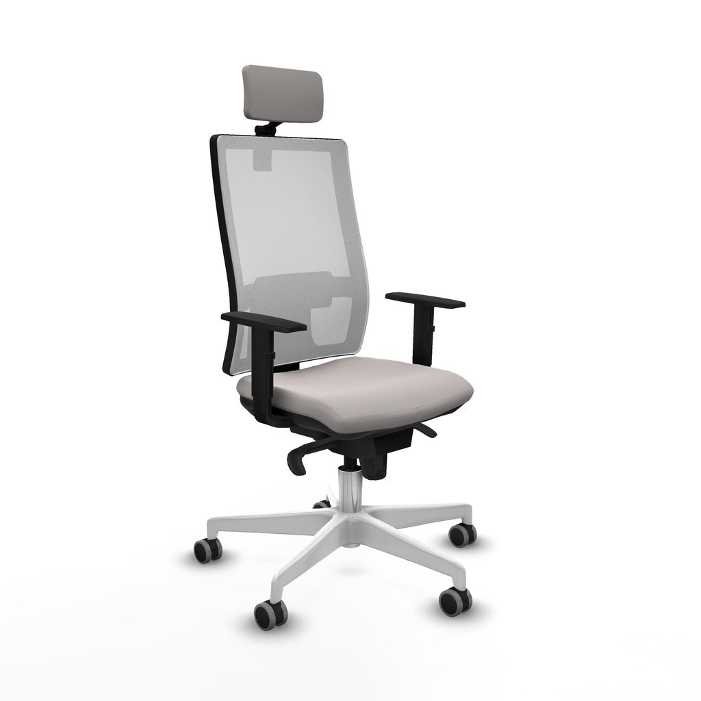 Horna sincro malla blanca similpiel blanco brazos 1D base blanca cabecero 2D ruedas 65mm engomadas
